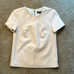 Luxurious French Connection faux leather shirt sleeve back zip top size 0